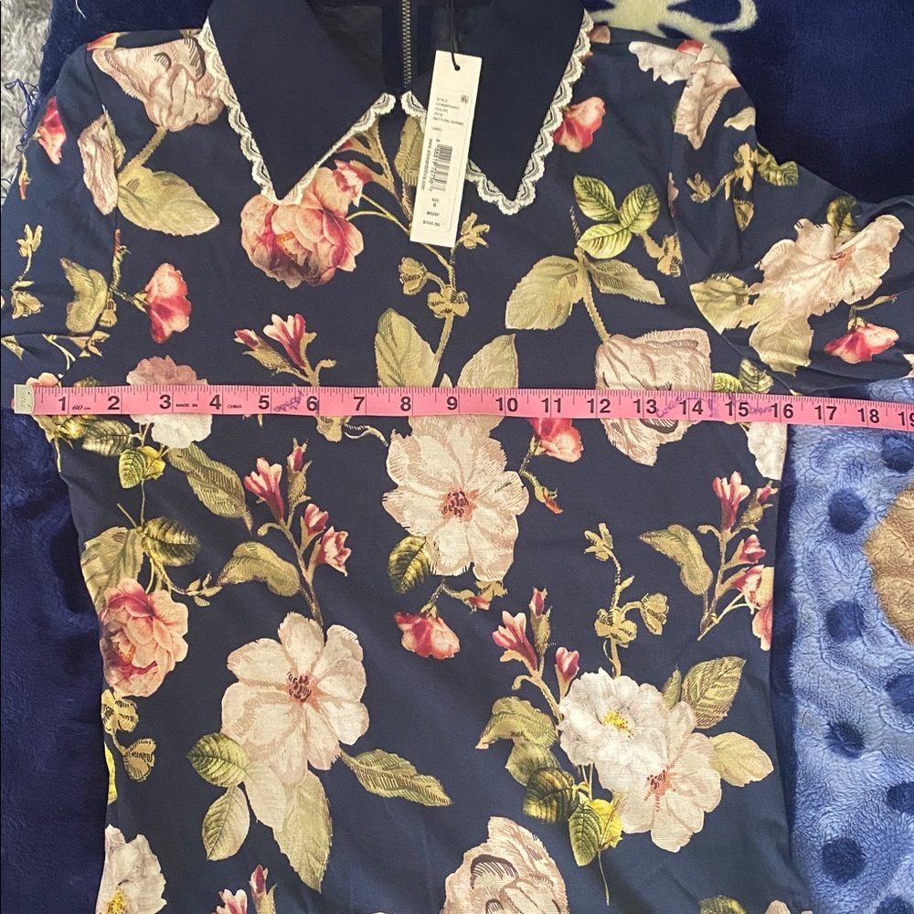 NWT Alice + Olivia Navy Delora
Floral Midi Dress  Size 8 - Picture 10 of 12